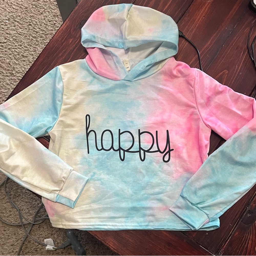 Unbranded Tie-Dye 'Happy' Hoodie